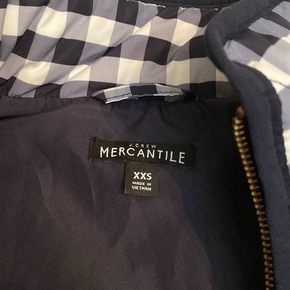 J Crew Factory Buffalo Check Navy Puffer Vest - Picture 2 of 2